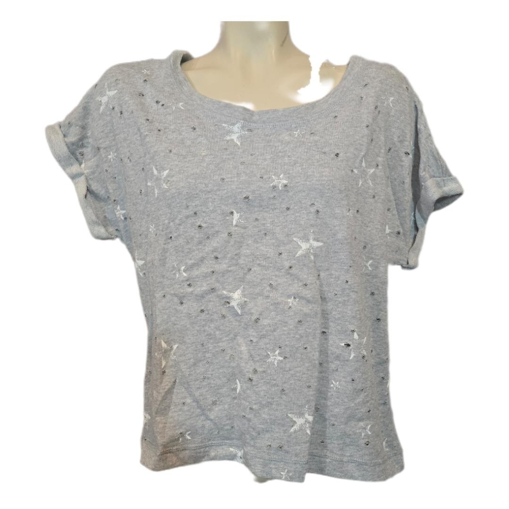 Gray Star-Patterned Women's Top